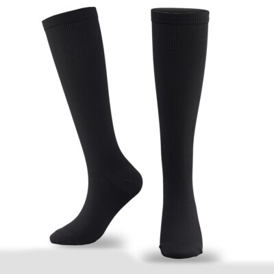 Super Soft Microfiber Nylon Compression Knee High Socks, High Pressure-Resistant