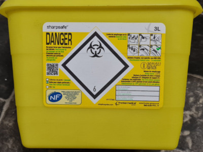 5 - 3L - Sharpsafe Mülleimer Box - Sharps - Medizinisches Laborzubehör