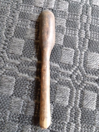 Antico cucchiaino da zucchero in legno intagliato a mano paletta utensile da cucina in legno primitivo - Foto 3 di 5