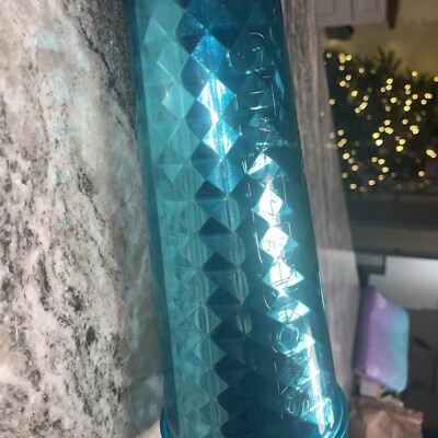 2015 Starbucks Teal Turquoise Blue Diamond Studded Metallic Cold Cup Tumbler  | eBay
