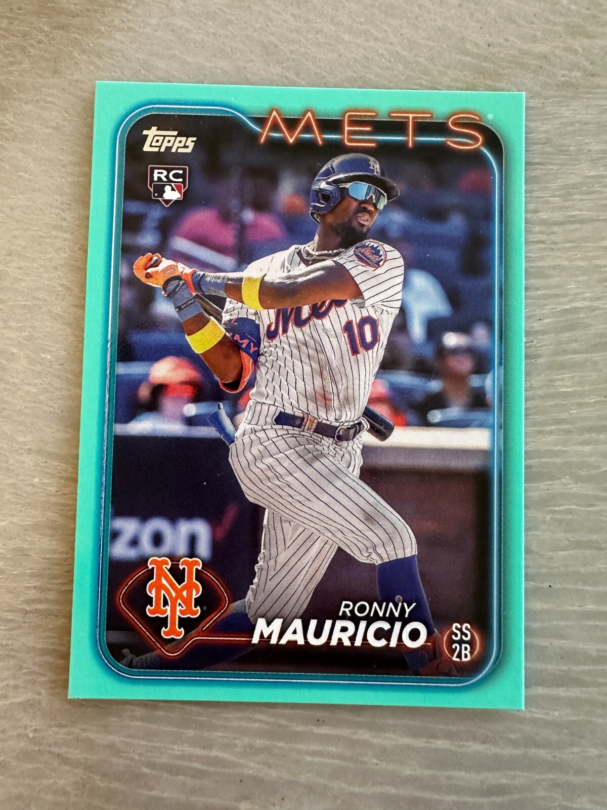 RONNY MAURICIO 2024 TOPPS #224 AQUA FANATICS EXCLUSIVE PARALLEL ROOKIE RC (METS)