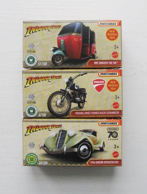 Matchbox Indiana Jones 1936 Auburn Speedster 851 MBX Tangiers Tuk Tuk Ducati