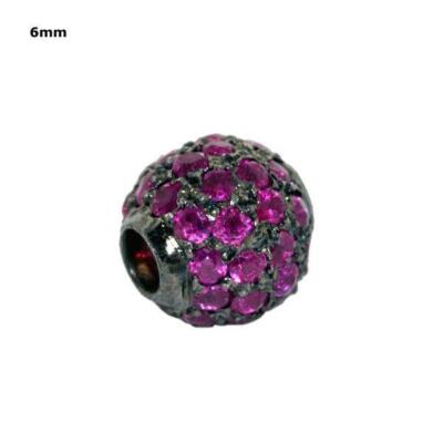 Ruby Vintage Look Spacer Finding 925 Sterling Silver