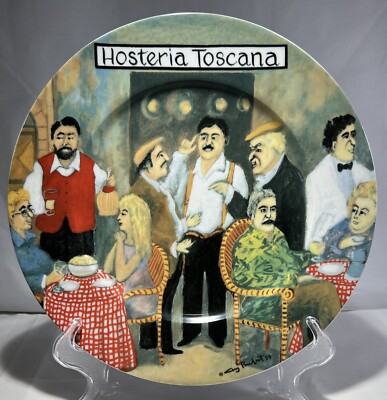 Guy Buffet Tuscan Storefronts Porcelain Dinner Plate ''HOSTERIA TOSCANA''