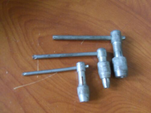 3 Vintage Schiebe T-Griff Gewindebohrer Schraubenschlüssel Maschinist Büchsenmacher Werkzeuge - Bild 4 von 7