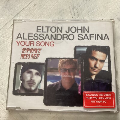 Elton John 3 Track Single & Video Your Song - (2002) Sport Relief Great Cond EX