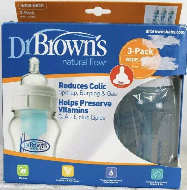 Dr Browns Bottles 8 oz Wide Neck Blue 3 Pack Baby Infant eBay