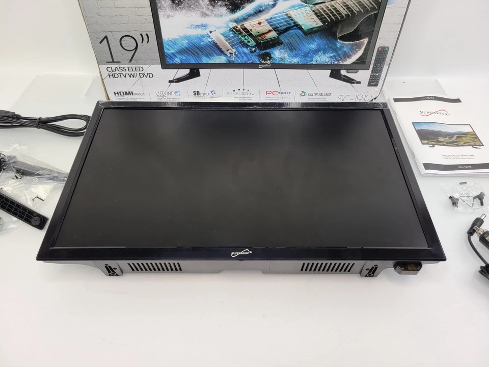SuperSonic LED Widescreen HDTV 19" w/ Built-in DVD Player SC-1912 Preowned - Image 3 of 4