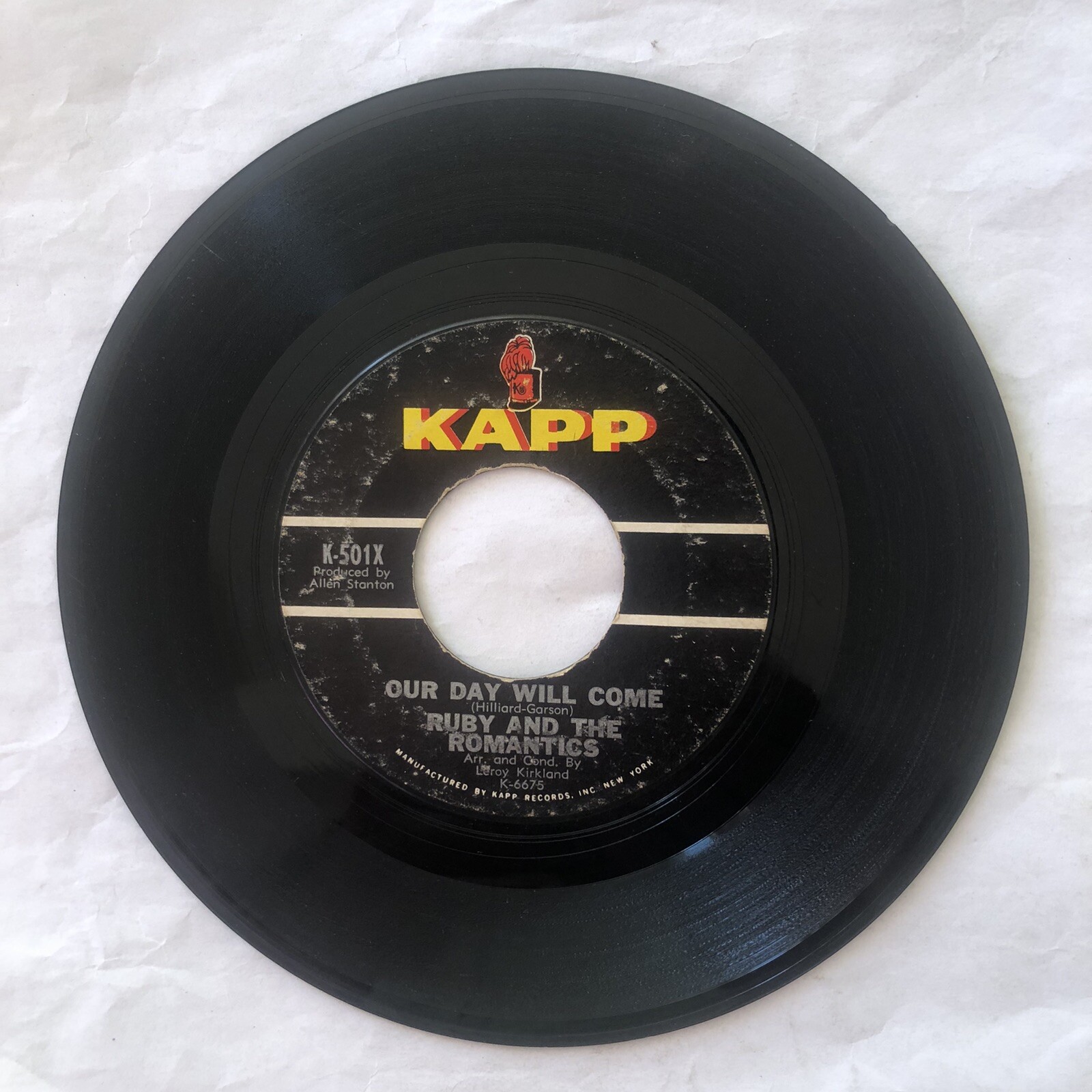 Red Label Ruby Ruby & The Romantics - Our Day Will Come / Moonlight And Music 45 RPM ...
