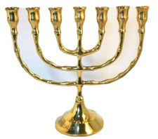 Menorah ebraica in bronzo solido, 400 gr 17 x 19 cm