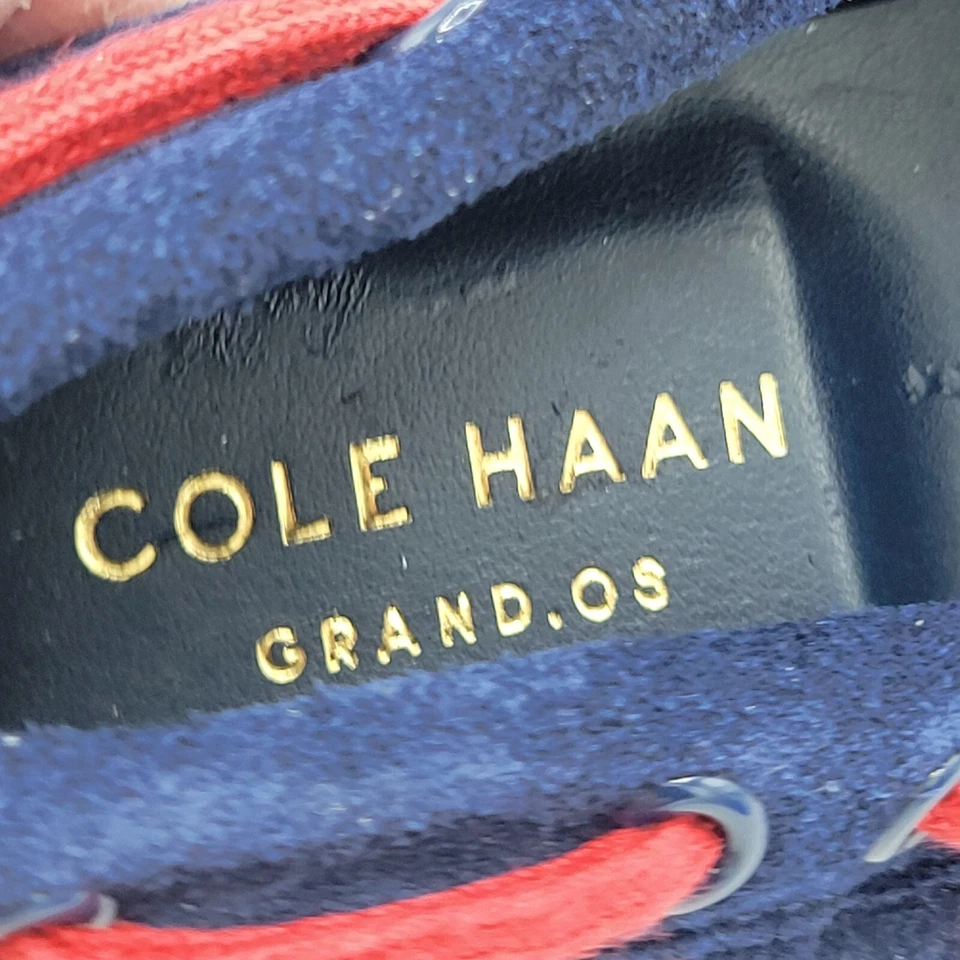 Zapato de gamuza Cole Haan sin cordones para barco Grand Os niños talla 13 azul marino y rojo Foto 4 de 4