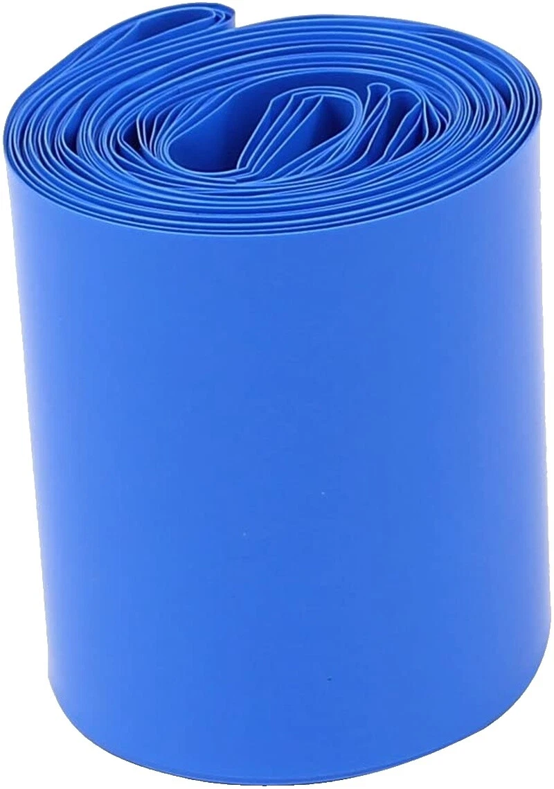 Tubo termocontraíble azul y mangas