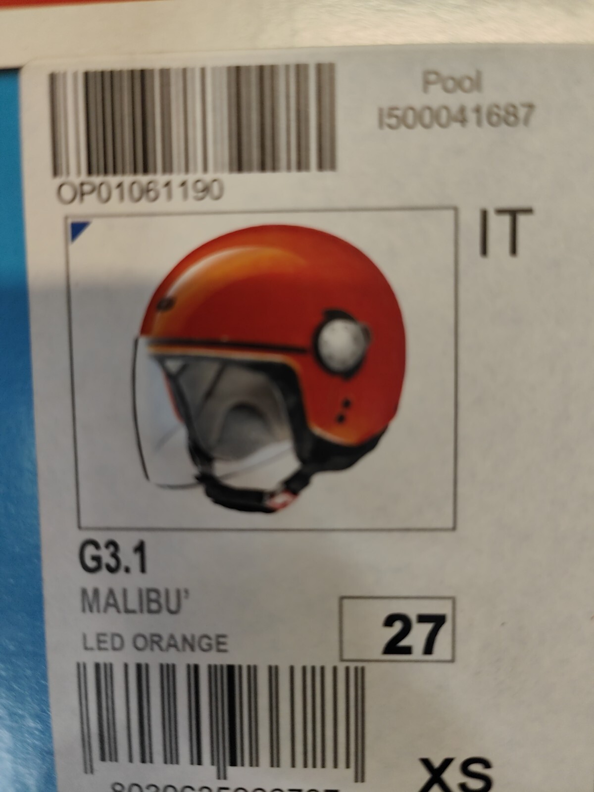 CASCO GREX DA CITTA JET DEMIJET G3.1 MALIBU LED ARANCIO LUCIDO 27 MOTO SCOOTER