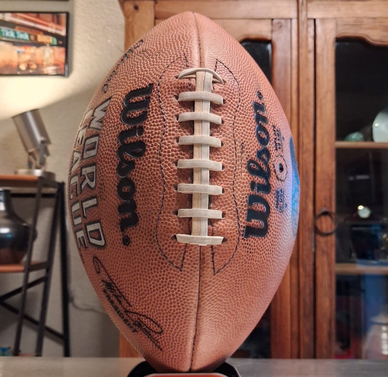 1990 game used Wilson official World League Football Mike Lynn president