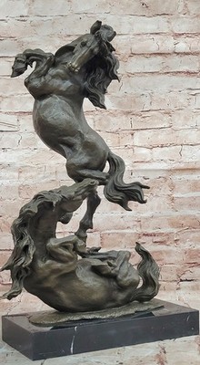 Bronze Dancing Horses Statue by Milo Detailed Animal Artwork Figurine Decorative