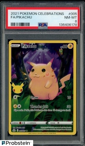 2021 Pokemon Celebrations #005 FA Pikachu PSA 8 NM-MT