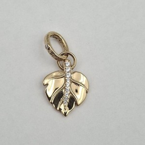 Authentic Pandora SHINE S925 ALE 14K Gold Plated Shining Leaf CZ Pendant Charm 36851CZ