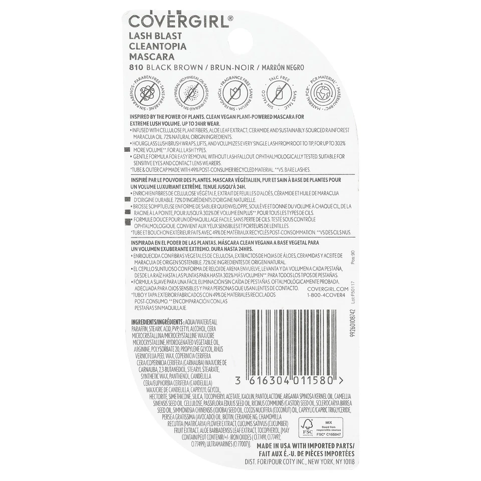 Lash Blast, Cleantopia Mascara, 810 Black Brown, 0.32 fl oz (9.5 ml) - Image 3 of 4
