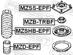SUSPENSION STRUT SUPPORT MOUNT MZSS-EPF FOR MAZDA YF 2.0L L3-VE 2.3L 4cyl 3.0L - Image 3 of 4
