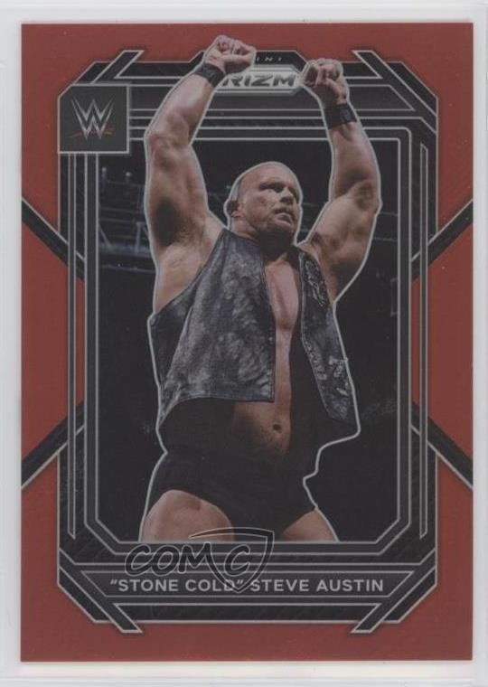 2023 Panini Prizm WWE Red Prizm 245/299 Stone Cold Steve Austin #197 HOF 03qw