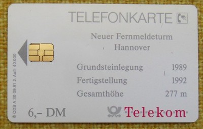 Telephone card German A 30 from 9.91 2nd edition Telekom Hanover unused