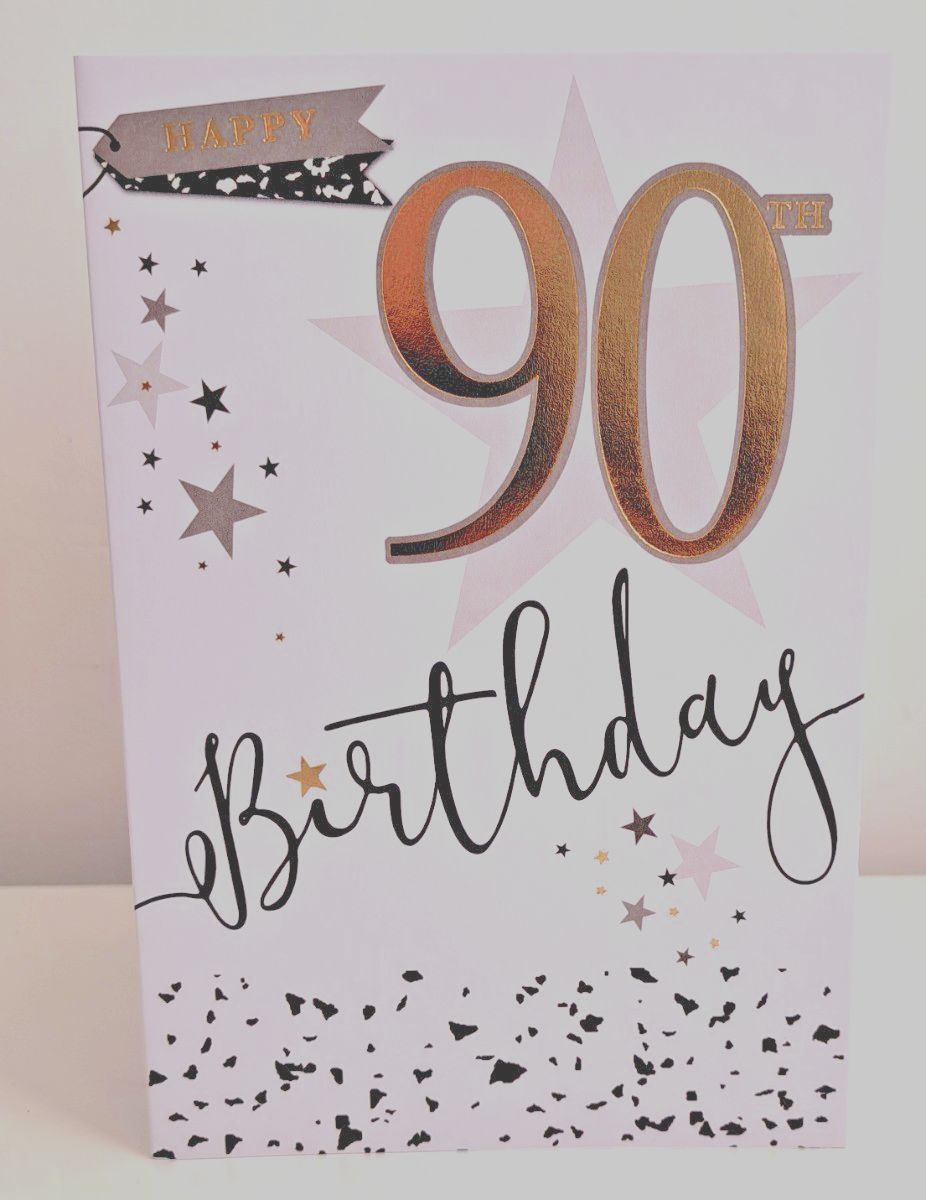Happy 90th  Birthday Card For Male. 19x13cm
