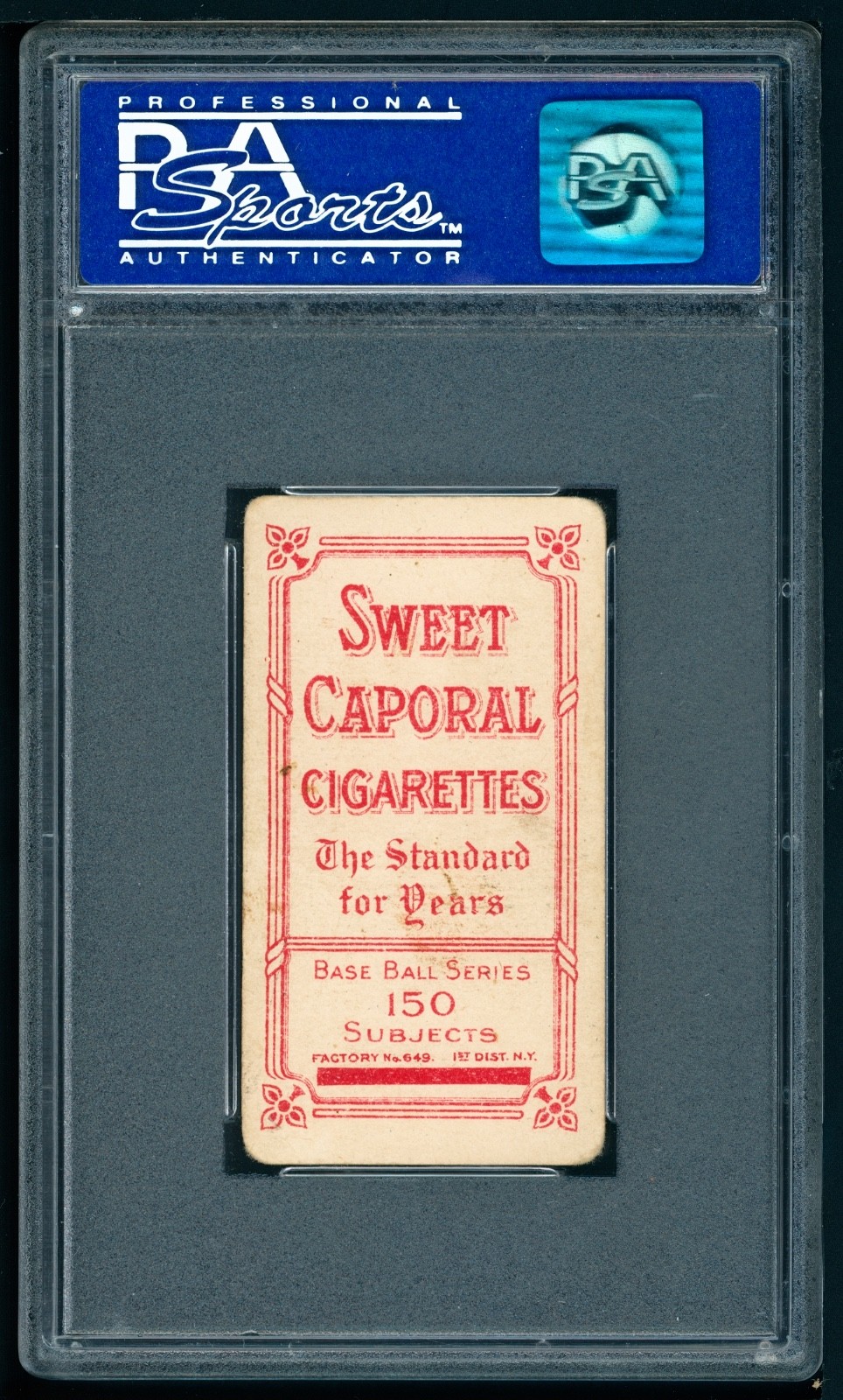 1909-11 T206 Sweet Cap Fact 649OP Overprint - Tubby Spencer - Red Sox - PSA 3 view 2