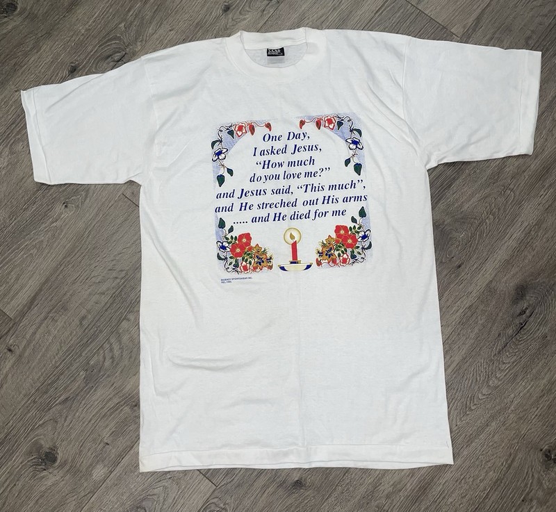 Vintage Jesus Quote Single Stitch T-shirt Adult Large Religious Faith
