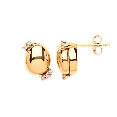 Gilded Silver Jewelco London CZ Golden Egg Drop Earrings