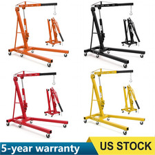 2 Ton Folding Engine Hoist Hydraulic Cherry Picker Shop Crane Hoist Lift 4400lbs