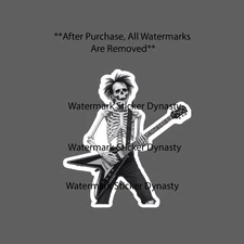 Skeleton Guitarist Sticker Waterproof Decal Guitar Music Metal Rock Gift NEW