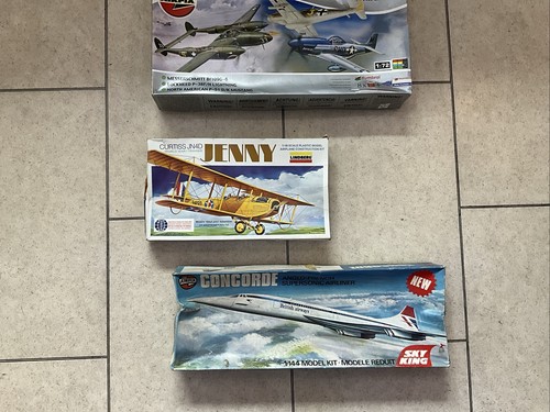 Lindberg Jenny Model Airplane, Airfix Concorde 1/144 & Triple Pack Unchecked