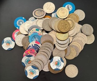 Large Lot of Casino Token Coin Dollar Chip Las Vegas Sahara Red Rock Luxor
