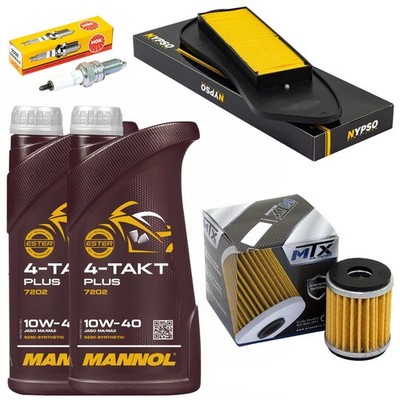 Wartung Öl Set 2L Luftfilter Ölfilter Zündkerzen für Yamaha YP 125 X-Max 2006-16