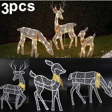 3PCS 60 LED Christmas Lighted Reindeer Decoration Deer Family Set Outdoor Decor