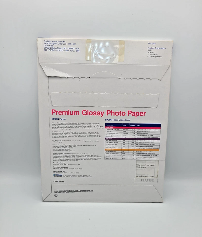 Epson Premium Glossy  Photo Paper- 8.5"x 11", 20 Sheets - Image 2 of 2
