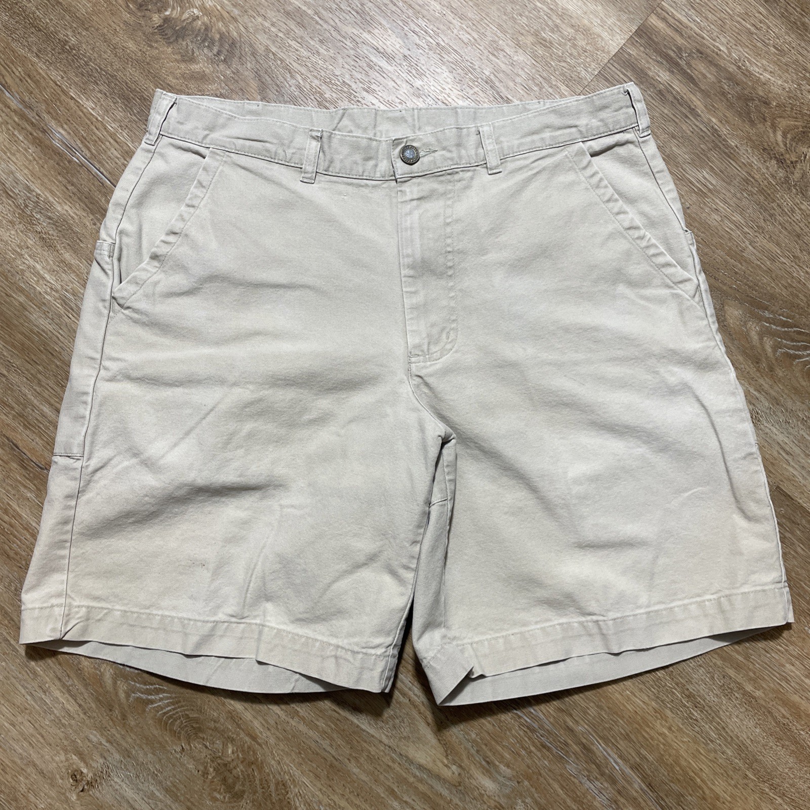 Patagonia Shorts Mens 34 Khaki Organic Cotton Canvas Chino Workwear Casual 8.5”