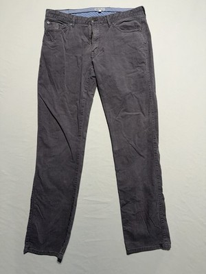 Peter Millar Pants Gray 36x32 Flat Front Casual Cotton Trousers