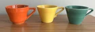 3 VINTAGE HOMER LAUGHLIN HARLEQUIN COFFEE TEA CUPS
