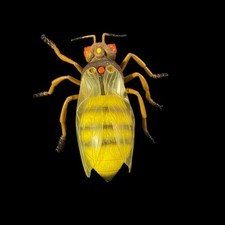 Vtg Imperial Rubber Insects yellow Bee Light Up Eyes Battery Operated 8.5  199