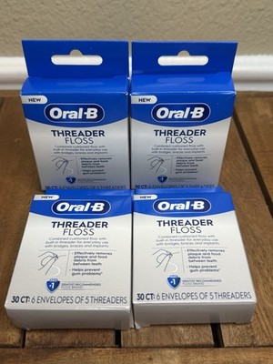Lot of 4 × Oral-B Glide Pro-Health Threader Floss 30 ct   Braces & Implants
