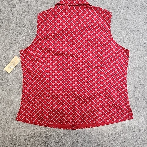 Vintage Cherokee Sleeveless Top Women’s 22W Lightweight Button Up Barn Red NWT - Afbeelding 3 van 9