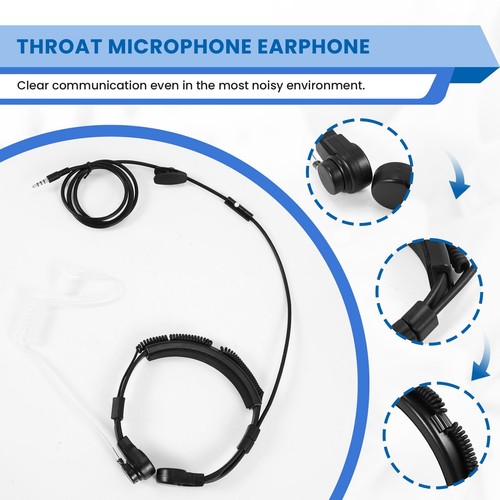 3.5mm plug Tactical-Throat Microphone earphone Covert Adjustable Covert Air6529 - Zdjęcie 5 z 7