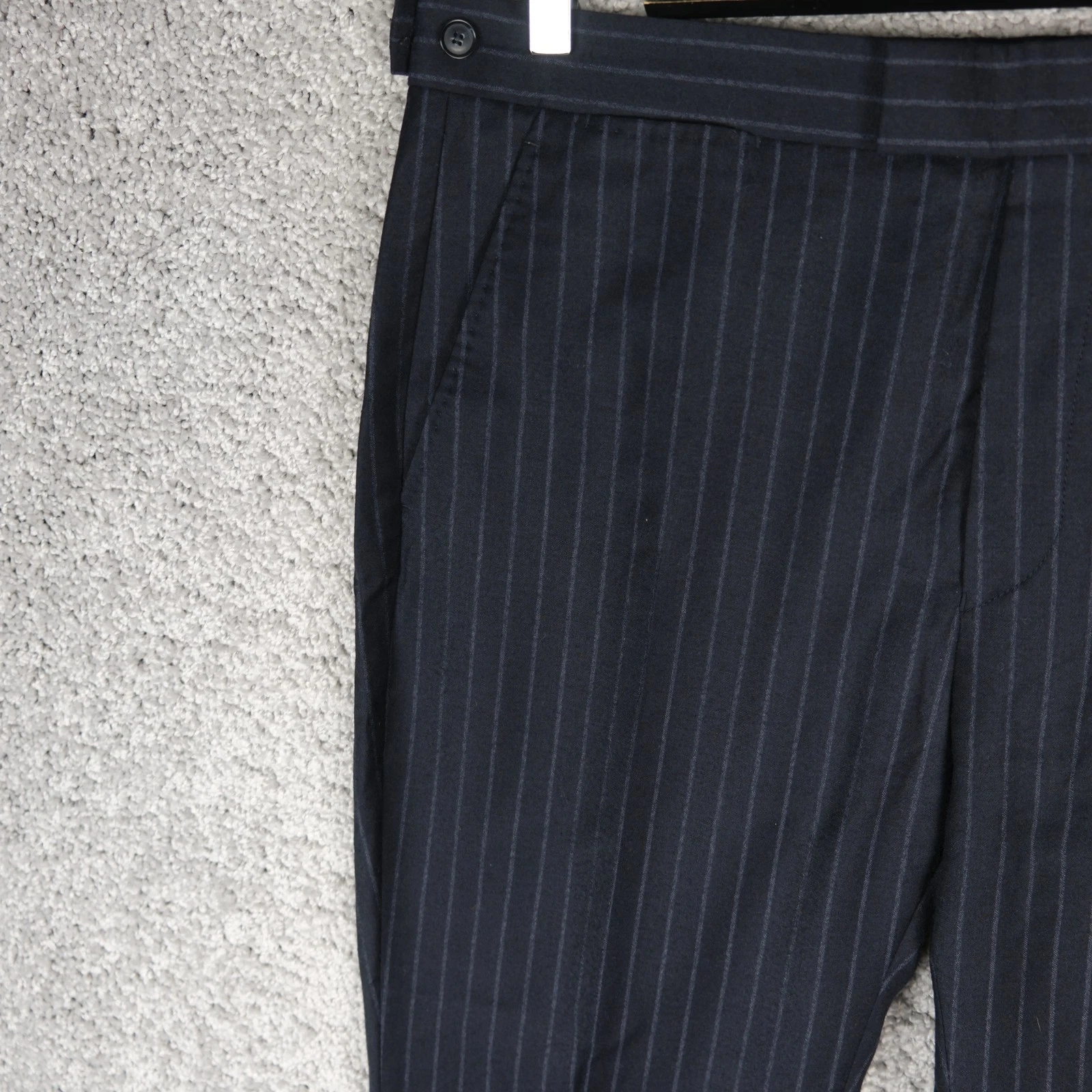 ACNE STUDIOS PANTALONE UOMO ACNE WALL STR T PIN AW12 taglia 52 GRANDE L LANA RIGHE SCURE SLIM COME NUOVO