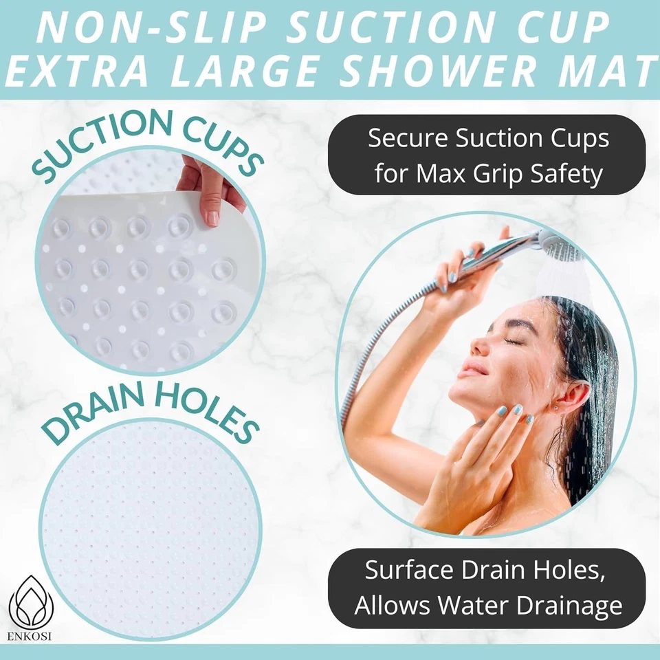 Elegante Alfombrilla de Ducha Antideslizante - Extra Grande 47x32 con Fácil Drenaje para Baños Foto 4 de 4