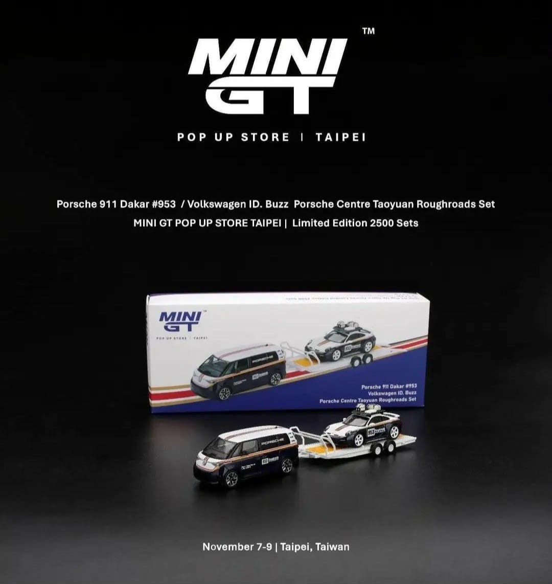 MINI GT POP UP STORE/TAIPEI Porsche 911 Dakar/VW ID.Buzz #953 Set