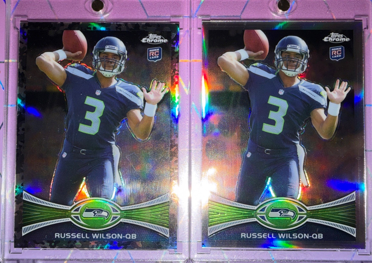 2012 Topps Chrome Russell Wilson Camo Refractor Rookie /499 RC & Reg. Refractor