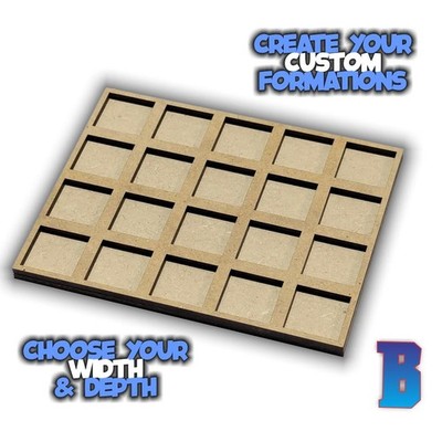 40mm to 50mm MDF Adaptor Converter Tray for 40mm based Wargaming Miniatures
