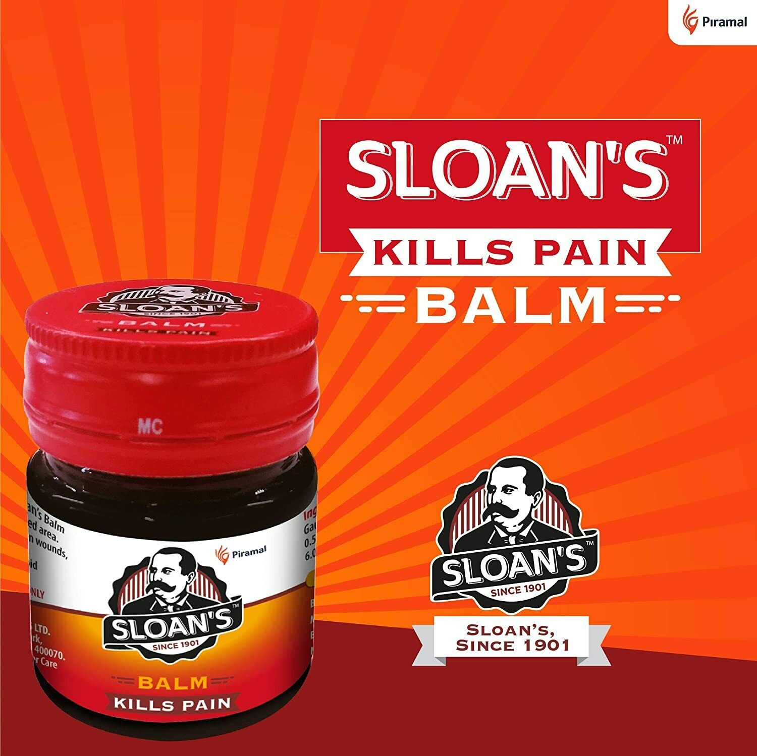 20gm Sloans Balm Kills Pain Piramal Pain Relief Balm Ayurvedic advance ointment