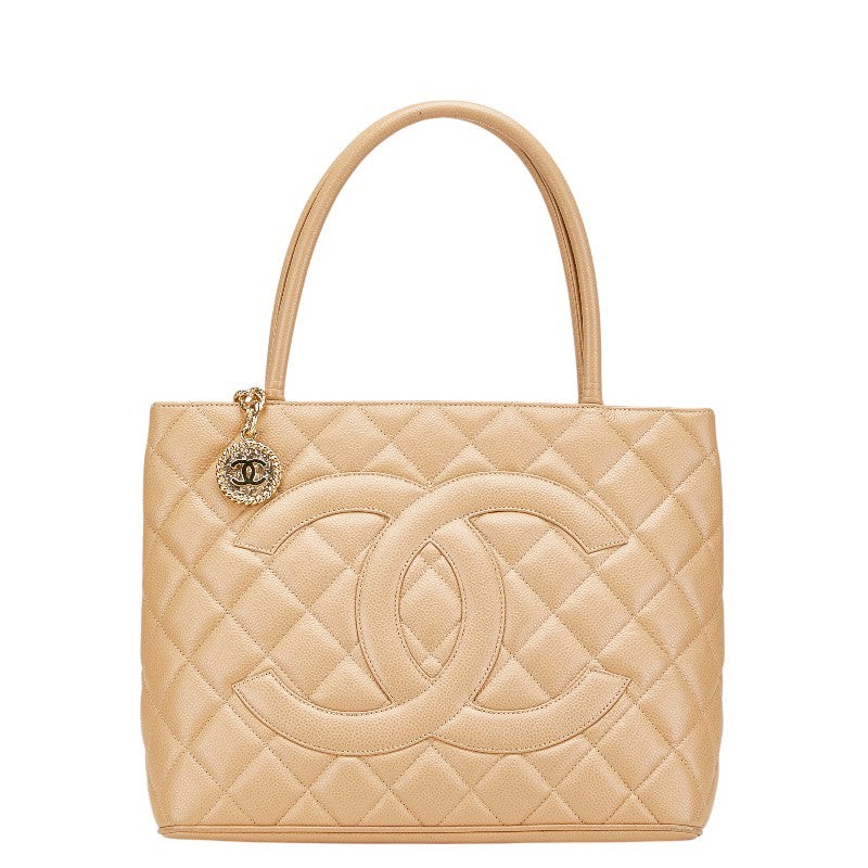 Chanel Beige Caviar Skin Matelasse Reissue Tote Bag One Size  -image